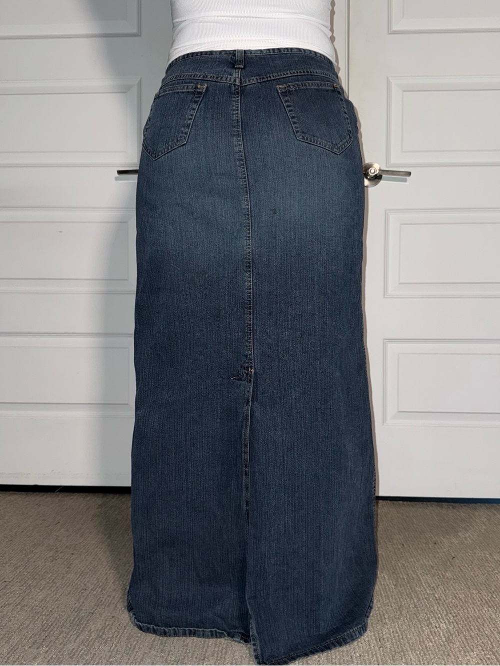 Sisley Vintage Denim Maxi Skirt - Picture 3 of 6